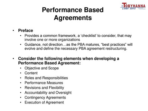 Performance Based Agreement (PBA) .
